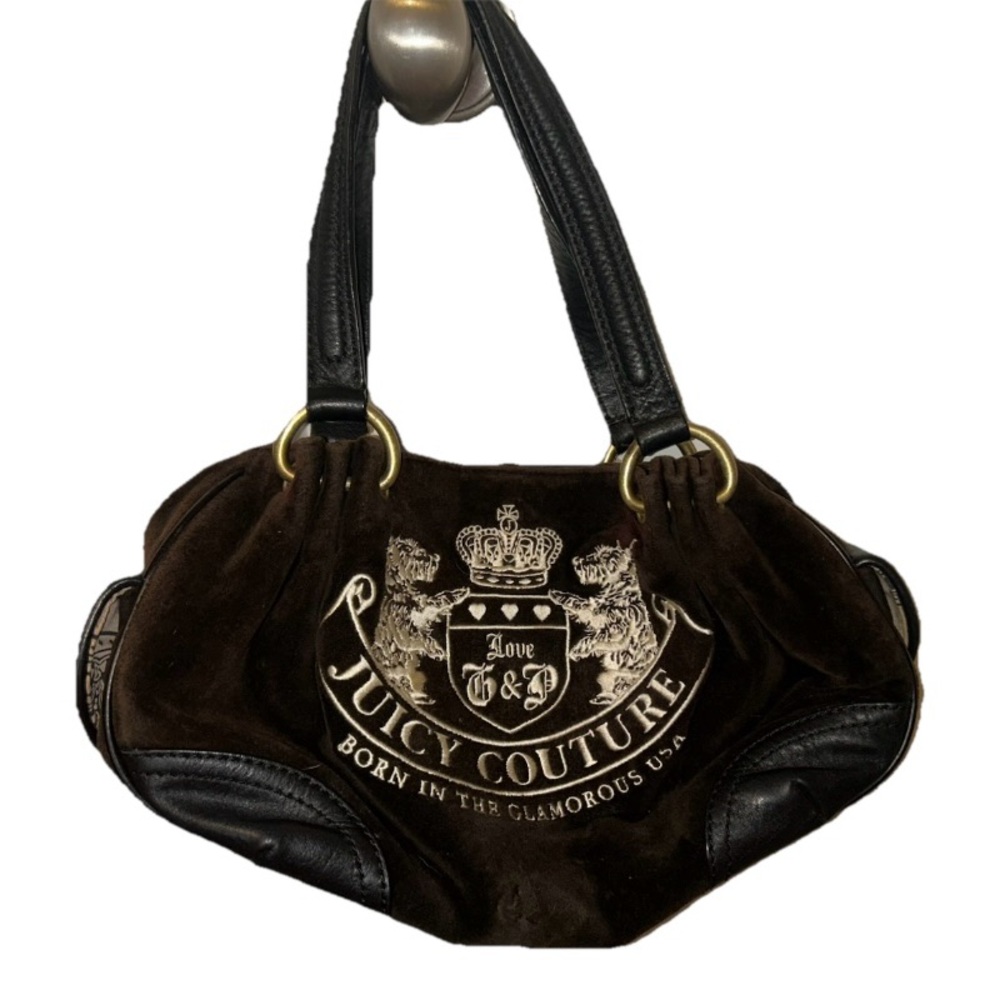 SOLD Juicy Couture Dark Brown and Black Shoulder Bag